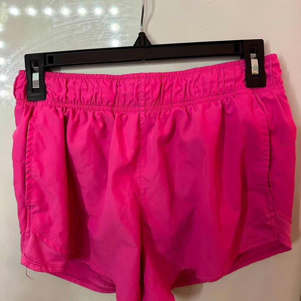 pink athletic shorts, size small